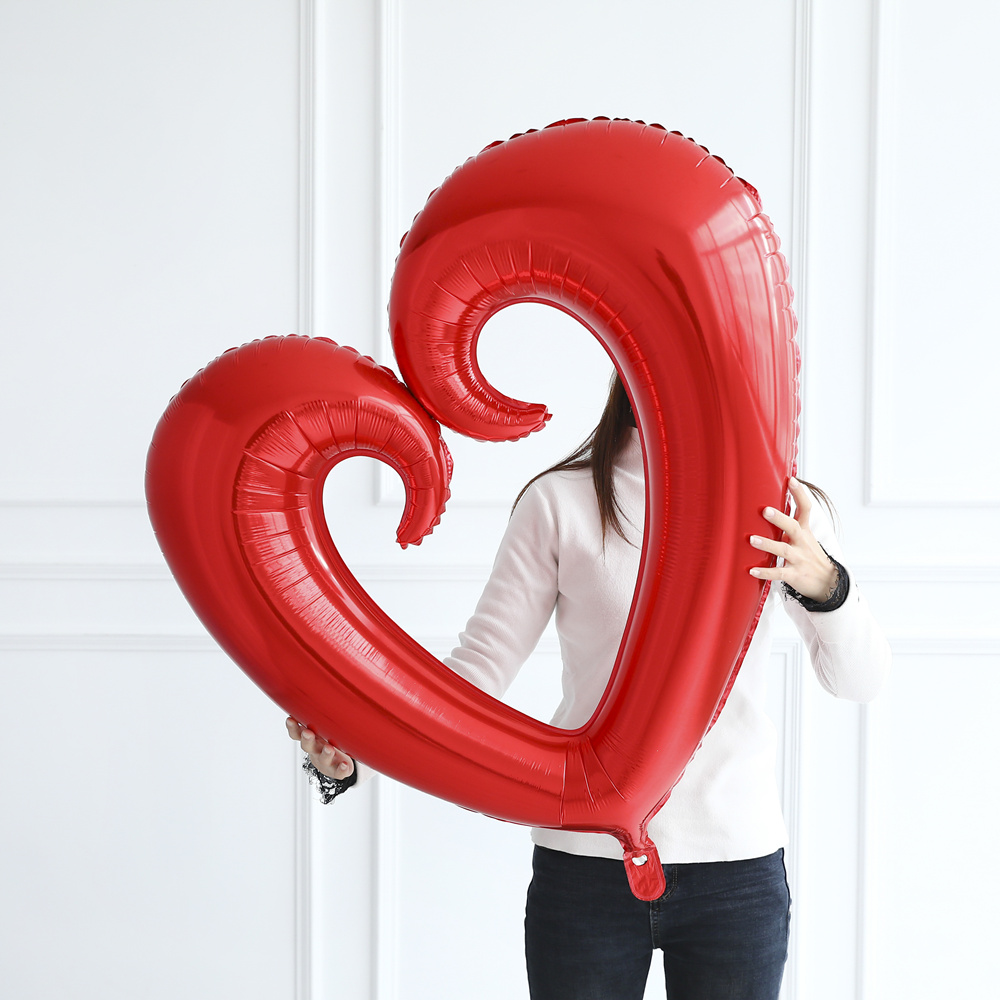 

40inch Giant Hollow Heart Shape Foil Balloons for Valentines day/Wedding Party decorations big size red heart globos