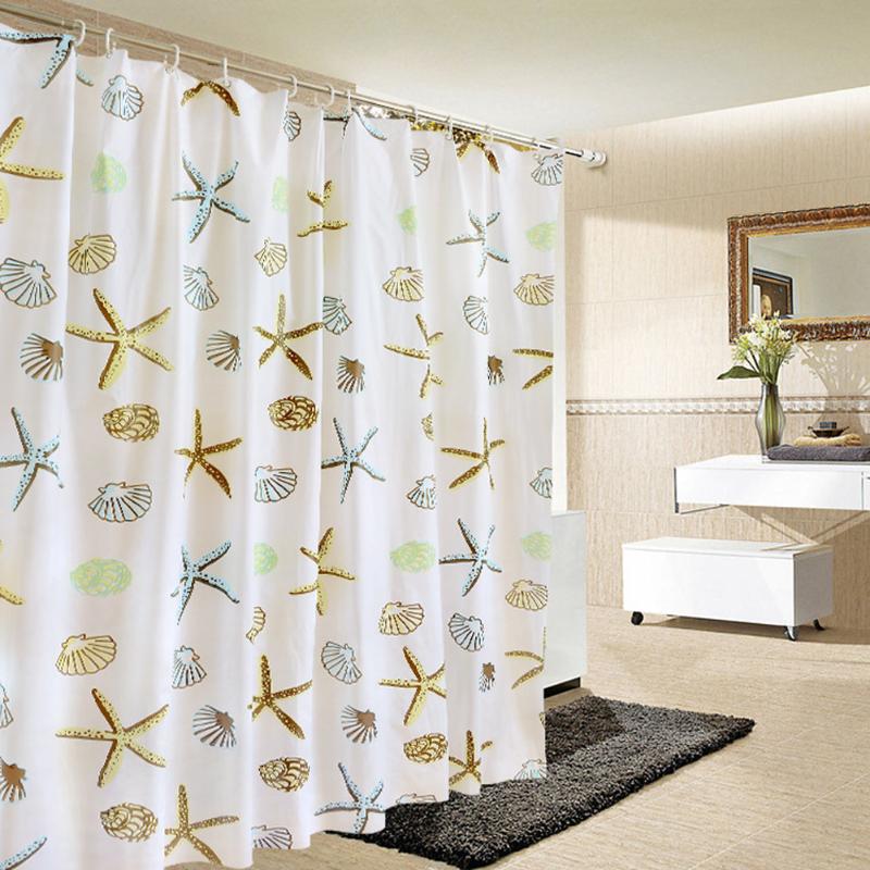 

Shower Curtain Starfish Partition Fresh Seaside Style Waterproof Mildew PEVA Curtain For Bathroom Shower Room Wholesale A20