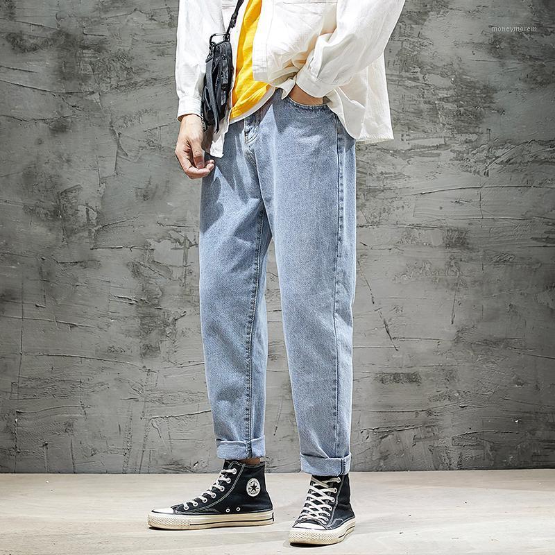 

High Quality Loose Casual Men Mid Jeans 2021 Spring Summer Trend Fashion Youthfu Vitality Straight Outdoor Street Brand Clothing1, K05blue
