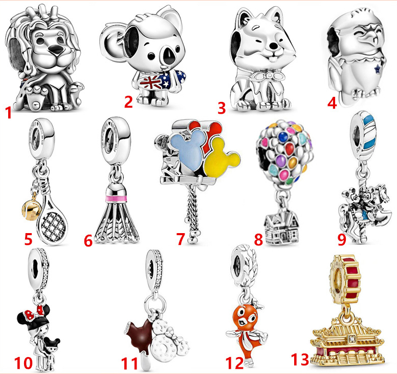 

Genuine 925 Sterling Silver Fit Pandora Bracelet Charms Pendant Hot Air Balloon Cute Style Fashion Pendant Beads Love Heart Blue Crysta Char, Black