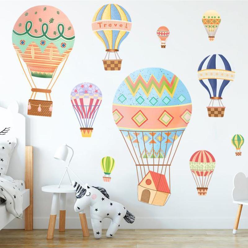 

Removable Hot Air Balloon Cartoon Wall Stickers Children's Room Background Wall Painting Self-adhesive Kindergarten Decoration1