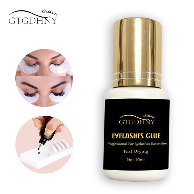 

GTGDHNY 10ml 1 Second Fast Drying Strong False Eye Lash Extension Glue Adhesive Retention 5-7 Weeks Low Smell Mink Eyelash Glue