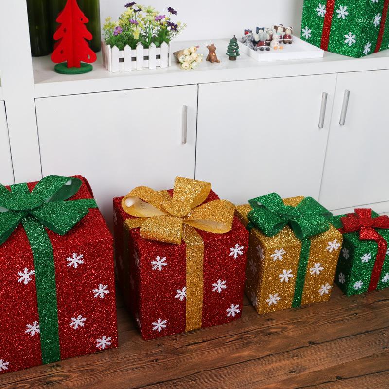 

DIY Glitter Christmas Gift Box Decor Snowflake Pattern Xmas Gift Wrap Box Christmas Decoration for Home Store Window 20191