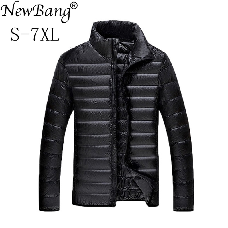 

NewBang Plus 5XL 6XL 7XL Duck Down Jacket Men's Feather Ultralight Down Jacket For Men Park Outwear With Carry Bag Overcoat 201114, Gray