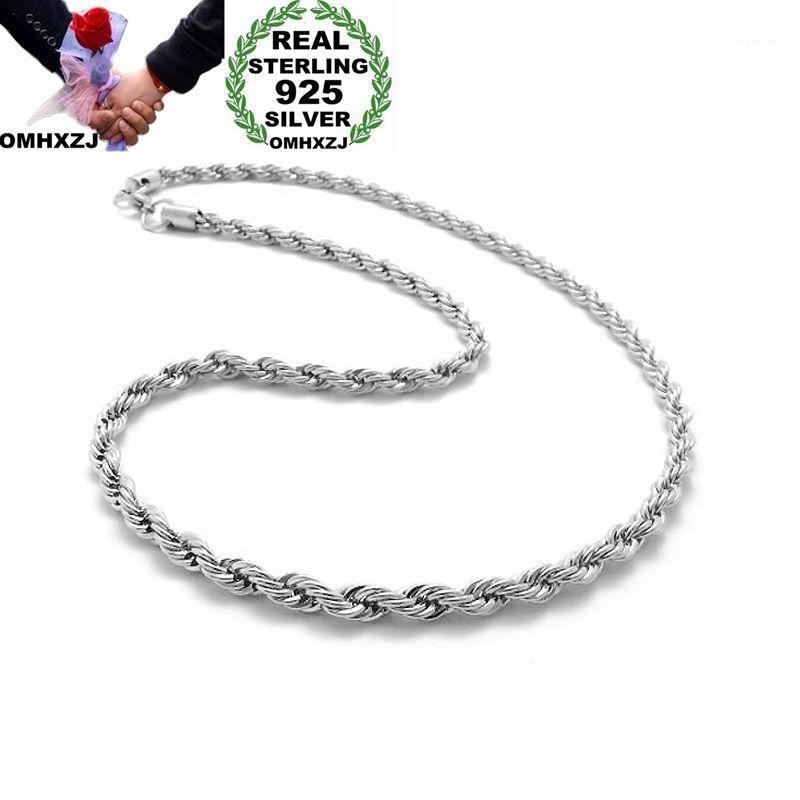 

Chains OMHXZJ Wholesale Personality Fashion Unisex Party Wedding Gift Silver 4MM Rope Chain 925 Sterling Necklace NC1861