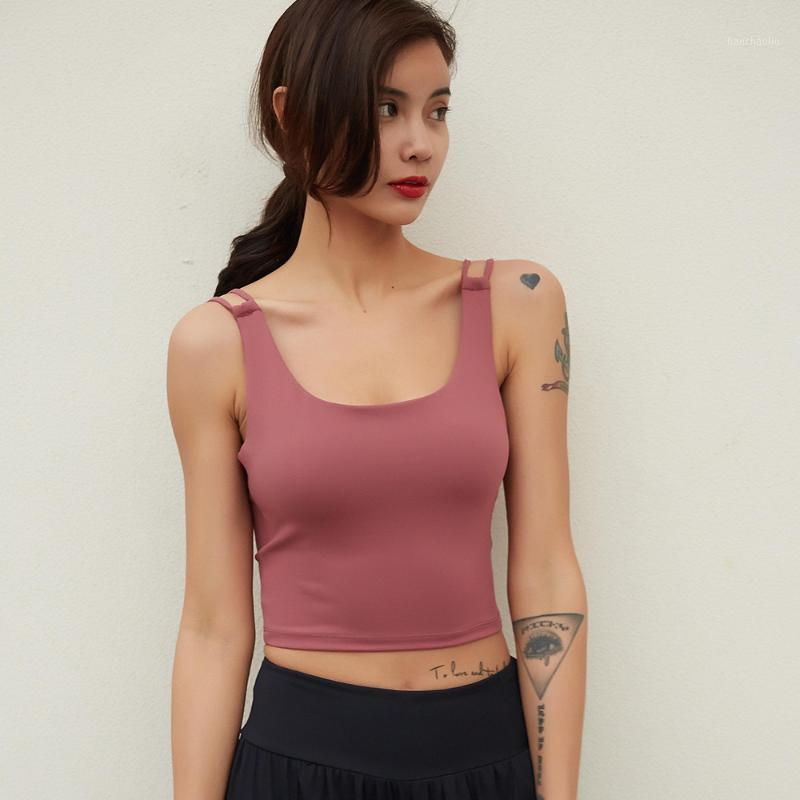 

Backless Sexy Women Underwear Running Top Cross Sports Bra Running Shockproof Gathering Yoga Vest Workout Tank Top Fitness Bra1, Black