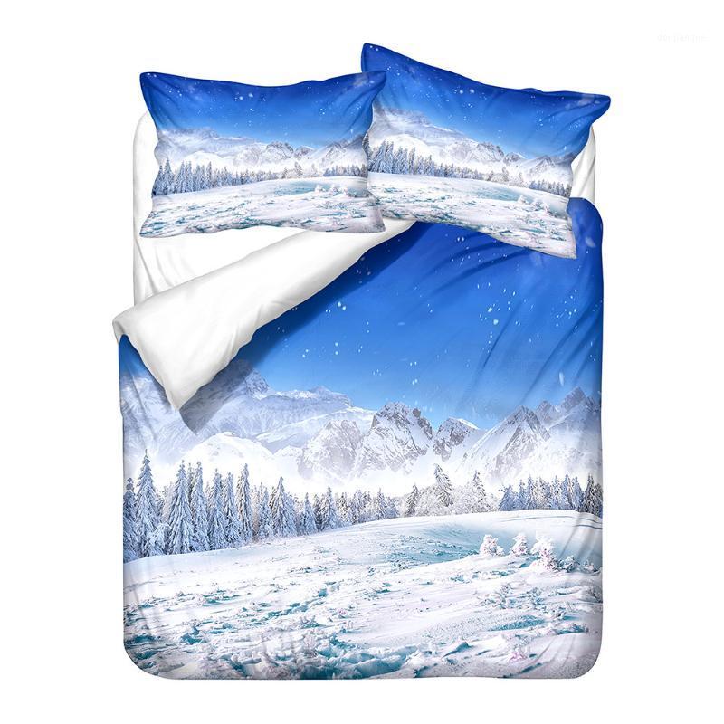 

3D Printing Winter Sunset Snow Scene Bedding Set 3Pcs Duvet Cover Pillowcase All Sizes Boys Girls Birthday Gifts Christmas Gifts1