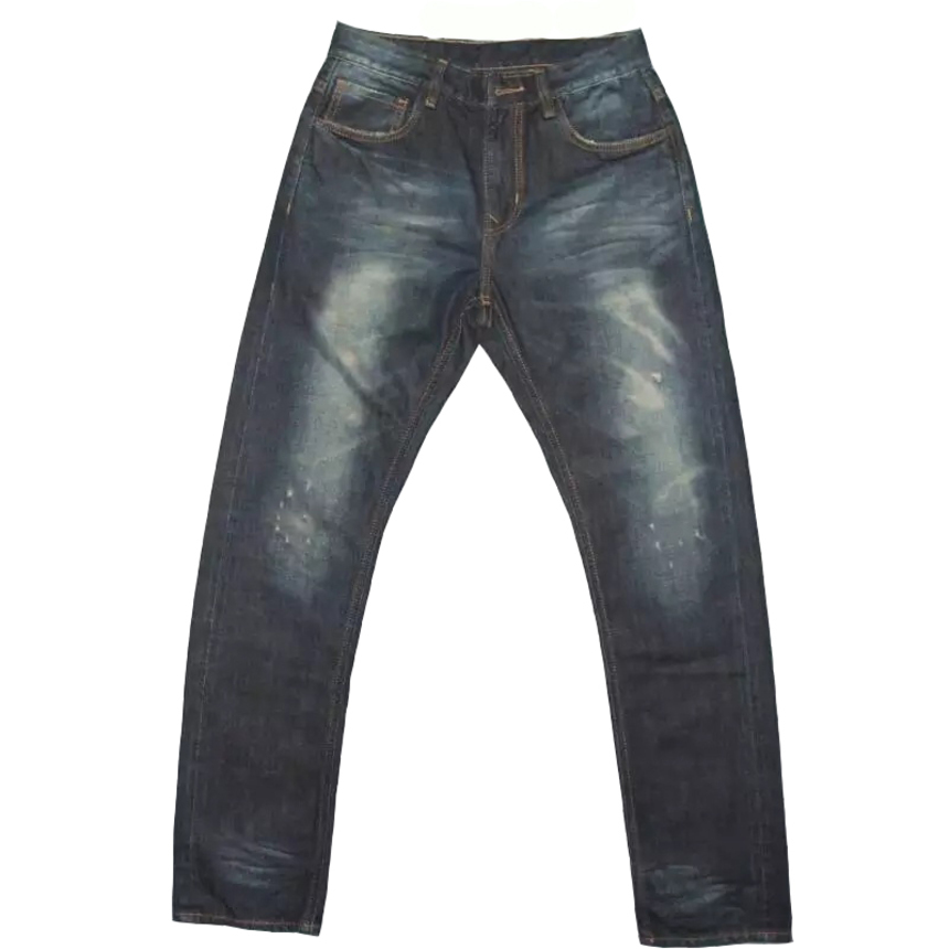 

jeans European version of men's clothing slim red ears tannin small straight tube waist, Blue