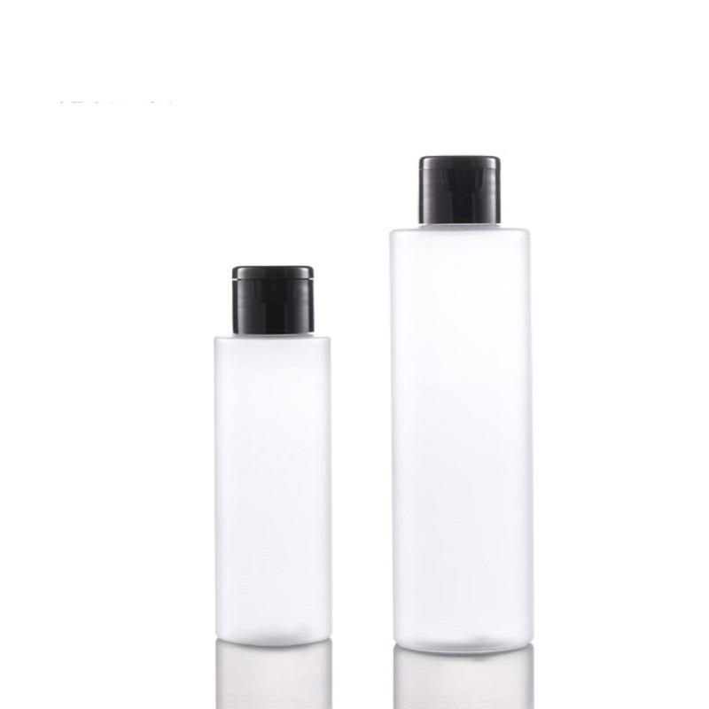 

Storage Bottles & Jars 100ml 200ml Empty Plastic Cosmetic Frosted Bottle Round Shoulders Liquid Packaging Refillable Container Black Lid 20p