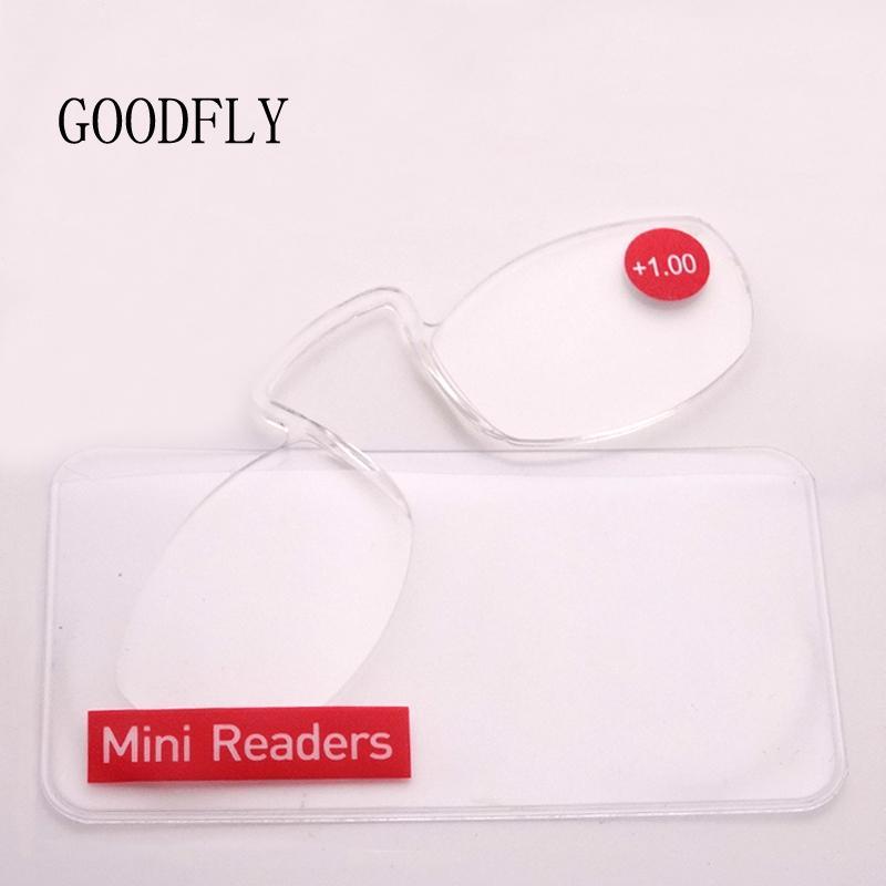

2020 Clear Mini Reading Glasses Men Women Nose Clip Tr90 Anti Blue Light Glasses Portable Wallet Presbyopic With Case1