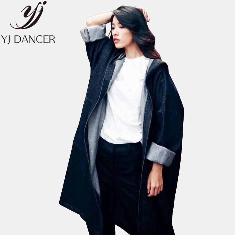 

2020 Spring Autumn New Plus Size Fashion Women Leisure Loose size Bf style Hooded Denim Windbreaker Female Denim Jacket Ljj0064, Black