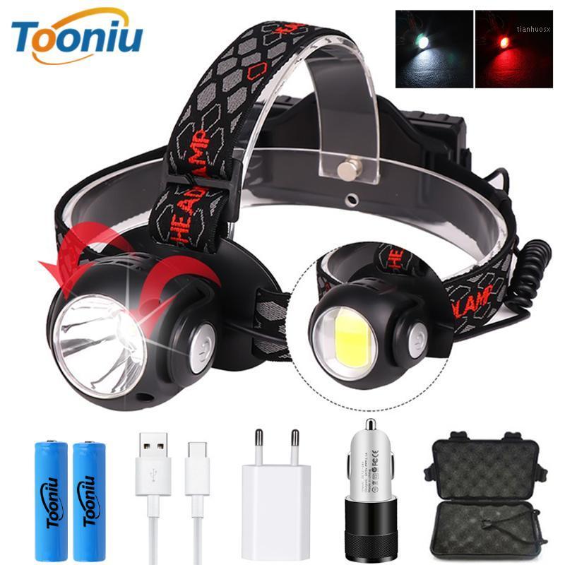 

USB Rechargeable LED Headlamp 7 Modes T6+COB Multi-function Waterproof Headlight with Power Indicator and Tail Warning Light1