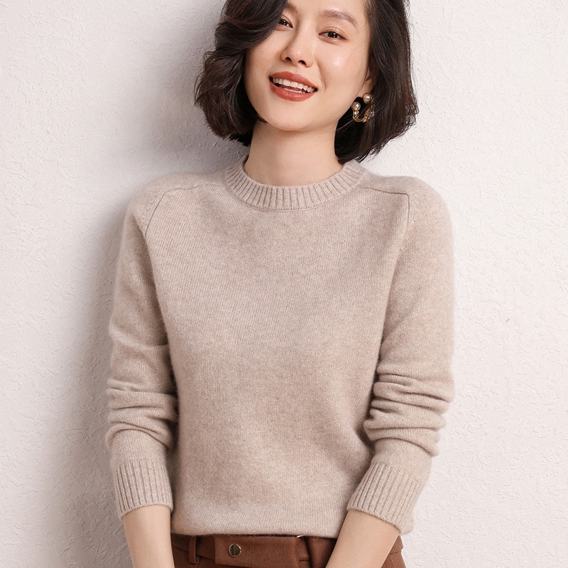 

Hot Sale Women Sweater 100% Pure Cashmere Knitted Pullovers New Brand O-Neck Female Fashion Tops Knitwear Standard Clothes 201130, Naituo