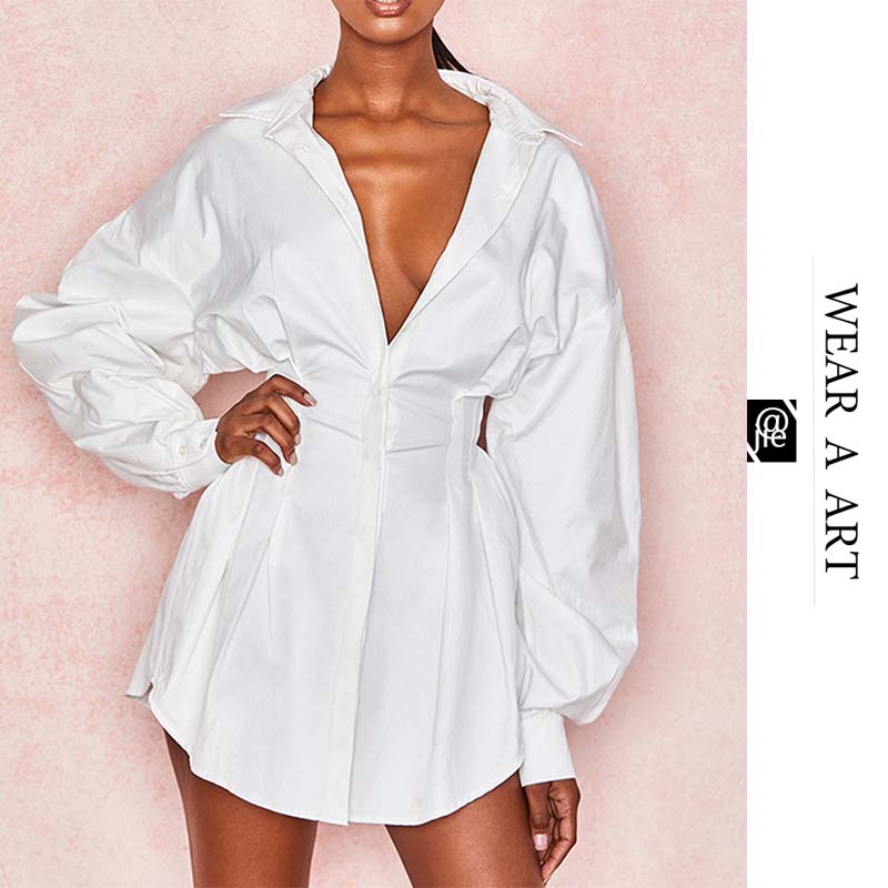 

Women Summer Sexy T-shirt Dress Lady V-Neck Short Beach Dresses White Female Mini Loose Casual Clothing Plus Size Spring Black Button Simp