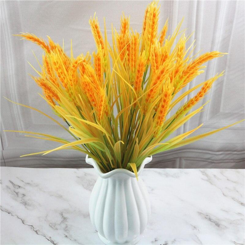 

Artificial Wheat Flower Plant Flower Desktop Fake Plants Arrangement Home Garden Decoration Wedding Party Decor, 7 fork