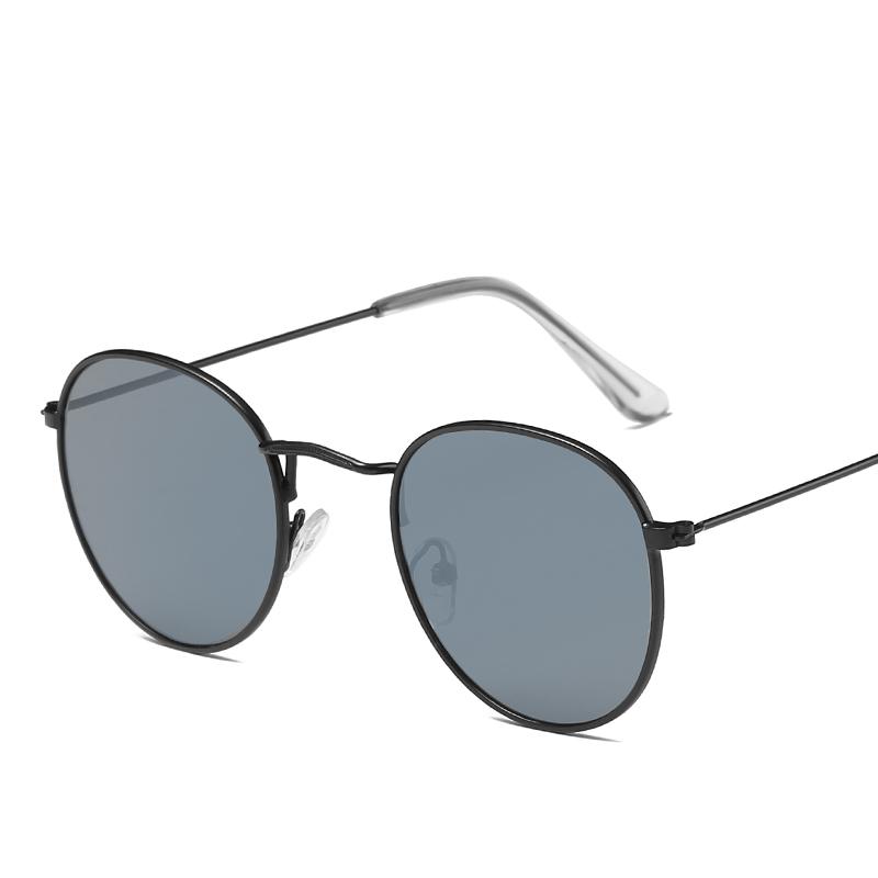 

2020 Women's Sunglasses Fashion Round Sun glasses Brand Designer Alloy Eyeglasses Vintage Metal Hinge Glasses lady