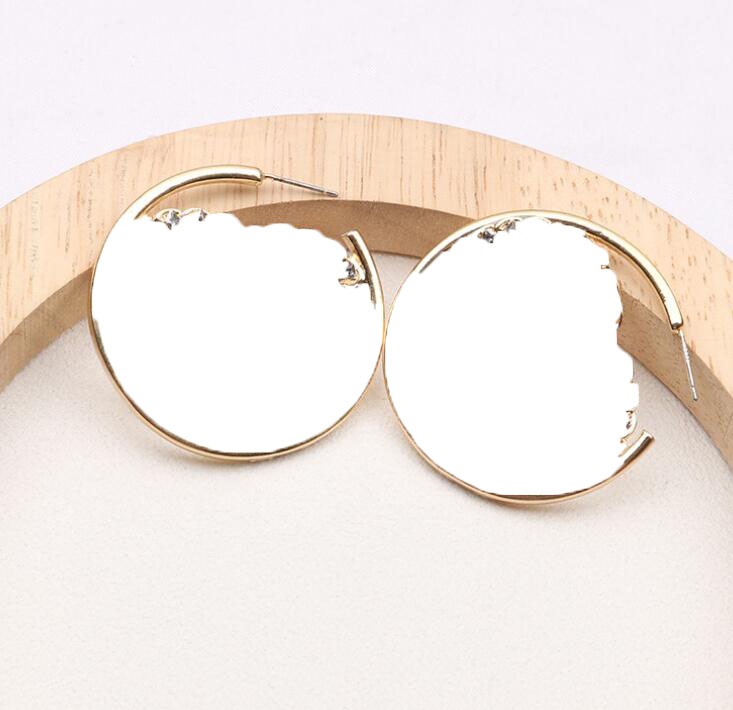 

9color 18K Gold Plated Copper Letters Stud Earrings Crystal Geometric Luxury Brand Women Rhinestone Pearl Earring for Wedding Alloy Party Jewelry Accessories