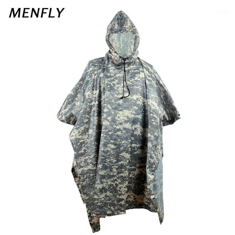 

MENFLY ACU Camouflage Poncho Canopy Moisture-proof Mat Cycling Travel Raincoat Forest Field Charge Jacket Rainy Day Camping1
