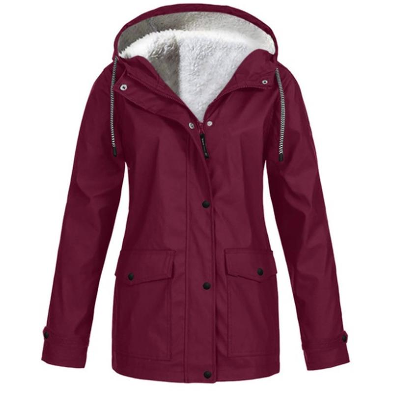 

Fashion Warm Zipper Plush Hooded Parkas Coat Winter Jacket Women Pockets Long Sleeve Casual Jacket Parka Windproof Outdoor Coats, Yellow