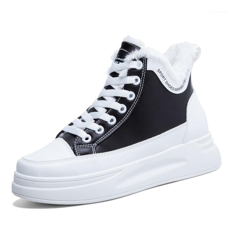 

Swonco Fur Winter Cotton Padded Shoes Women White Shoes Warm Plush Snow Boots Female 2020 New Ankle Boots Platform White1, Sky blue