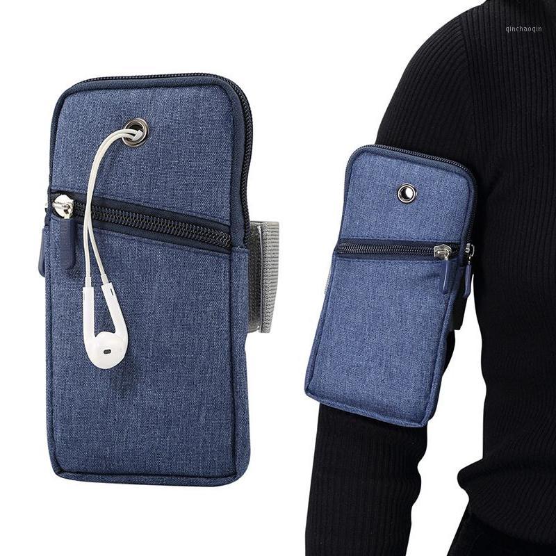 

Zipper Canvas Armbands Running Bags Outdoor Belt On Hand Pouch Mobile Phone Bag Wallet Purse Arm Band Case Sports Accessories1, Red color