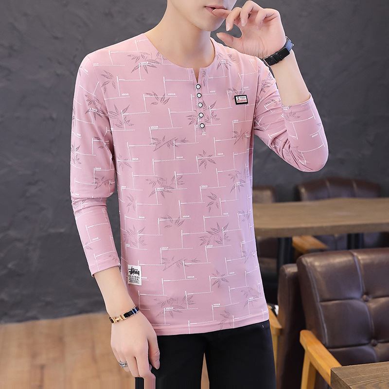 

2021 Autumn New Manly Long Sleeve Korean Style Trend Lean Adjustment Casual Versatile Shirt Base 91xr, Red