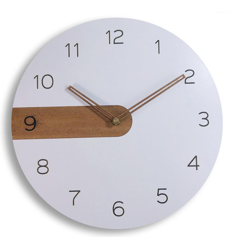 

Wood Wall Clock Modern Design Nordic Style Silent Clock Round 30cm Room Decoration Wall FP81
