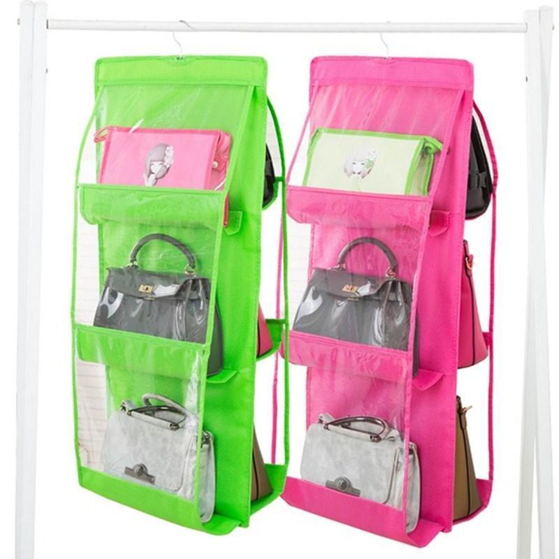 

Hanging Handbag Organizer Dust-Proof Storage Holder Bag Wardrobe Closet for Purse Clutch with 6 Larger Pockets1