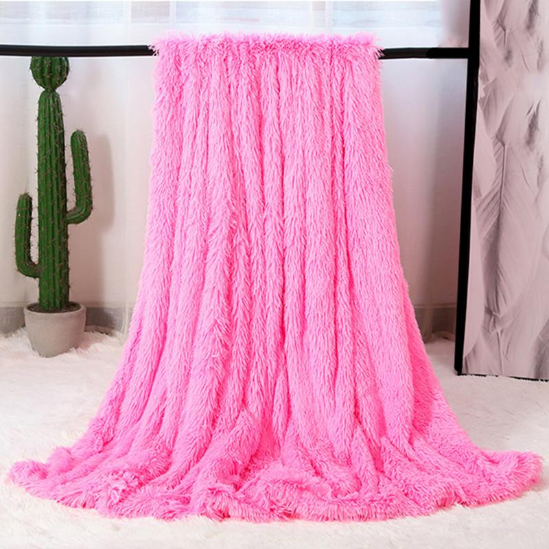

Super Soft Fuzzy Fur Faux Elegant Cozy With Fluffy Throw Blanket Bed Sofa Bedspread Long Shaggy Soft Warm Bedding Sheet 2x2M