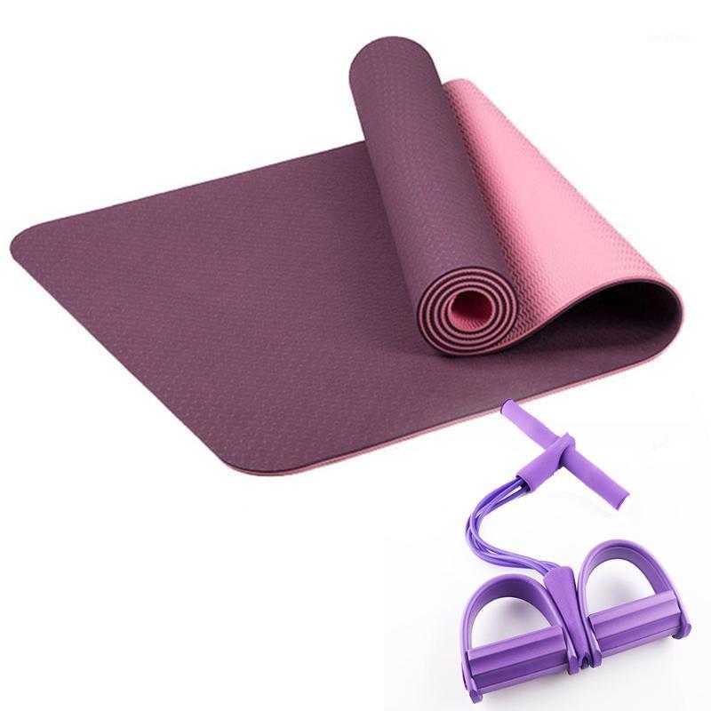 

2 in 1 yoga mat Pedal pull Rope Leg Tube Rally Foot Elastic Resistance Bands1