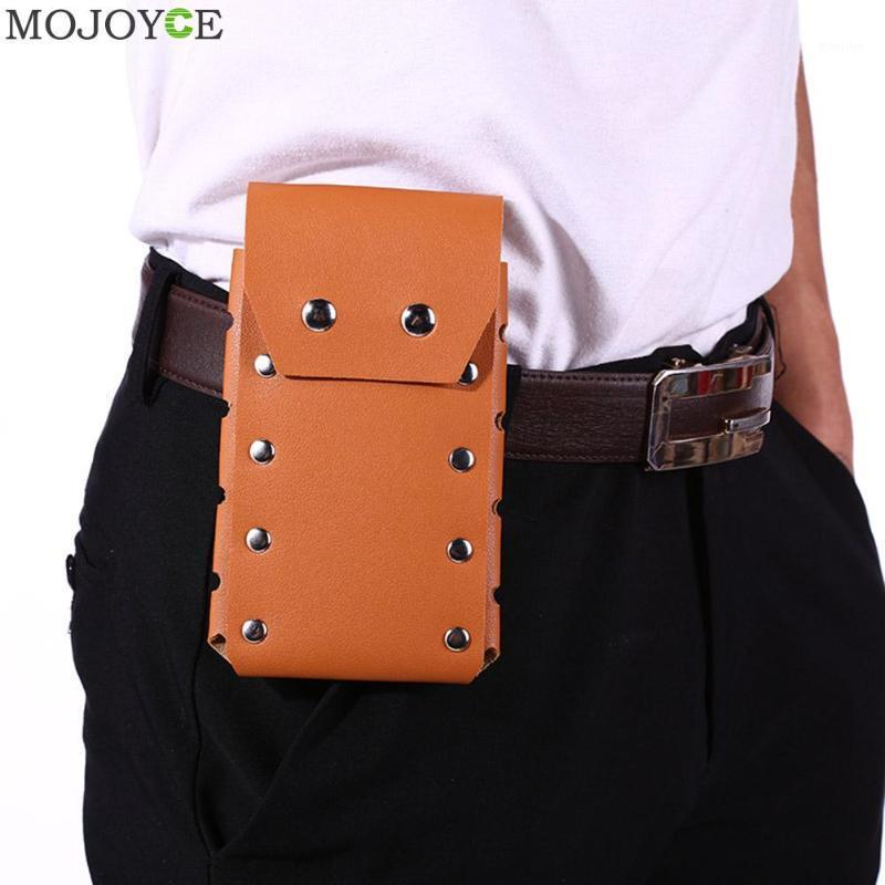 

Fashion Rivet Beads Waist Phone Purse Classic Texture Creative Delicate Design Chic Women Men PU Casual Fanny Bum Belt Pouch1, Black