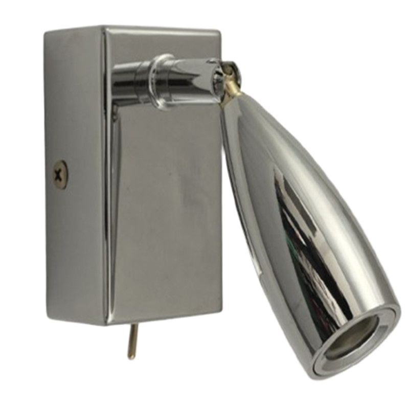 

Topoch Wall Light Fittings with Switch Lamps Compact Tapered Head Focusing Lens Directional Lamp LED 3W 200LM AC100-240V Stainless Steel Base