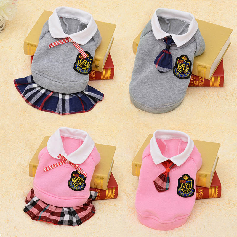 

Couple Pet Dog Clothes Pet Uniform Clothing for Small Medium Dogs Costume Chihuahua Puppy Pet Shirt Clothes for Dogs Ropa Perro, Gray shirt