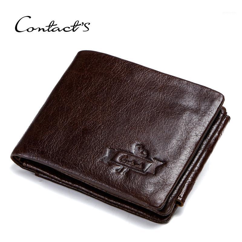 

NEW High Quality Genuine Leather Wallet Men Vintage Brand Money Bag Zip Coin Purse Wallets Bifold Card Holder Dollar Price1, Coffee
