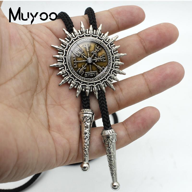 

BOLO-00160 Vintage Viking Compass Amulet Jewelry Necklace Compass Amulet Western Bolo Ties Pendant Jewelry Metal Neck Ties1