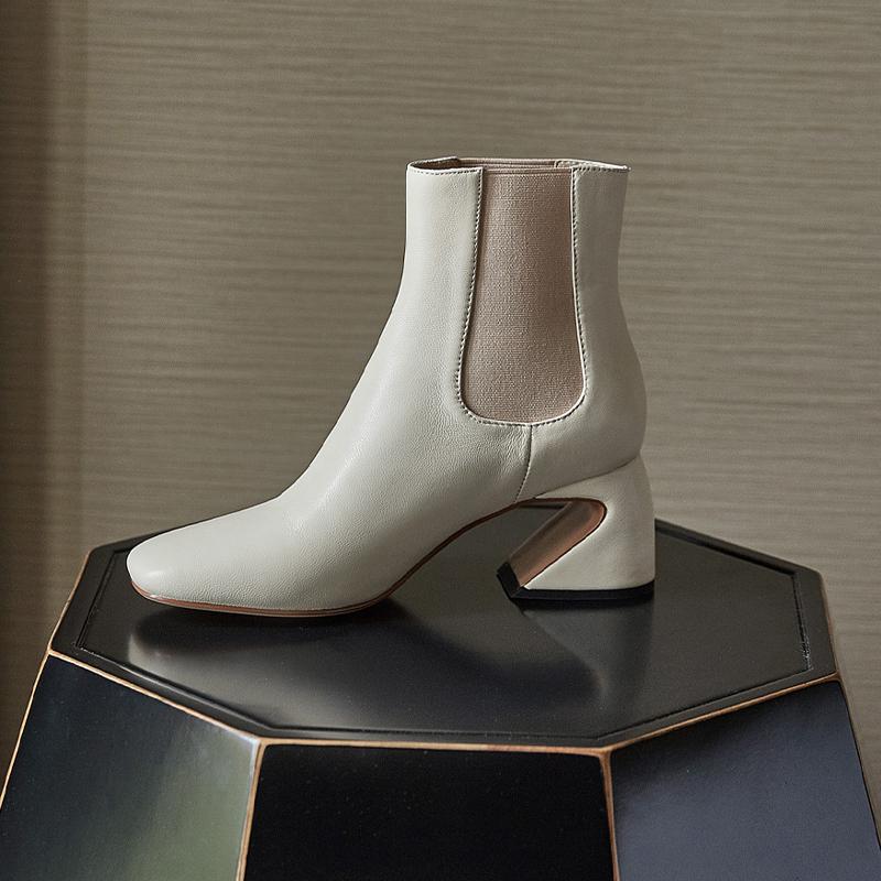 

New winter Genuine leather women Fashion boots Cow leather boots Aliens with Women's shoes Size 34-40, Beige