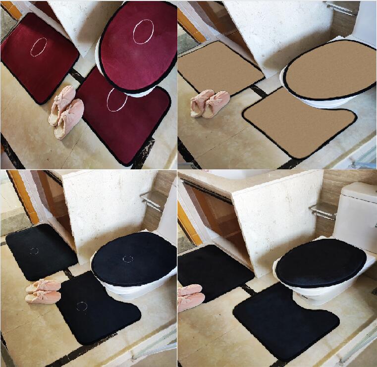 

Fashion Series Toilet Seat Covers Sets Indoor Door Mats U Mats Sets Eco Friendly Bathroom Accessories