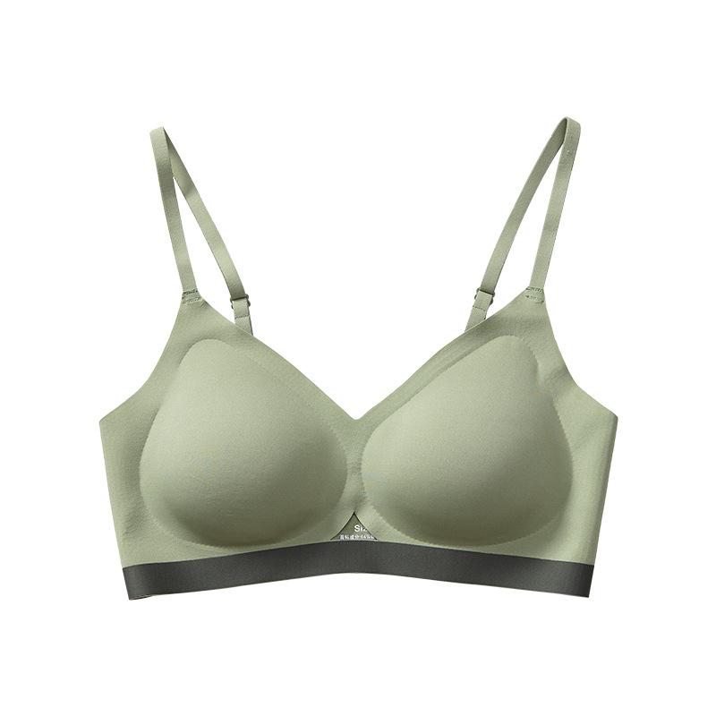 

New light oxygen non-trace latex underwear breathable yoga big U beauty back lady sleep without rims bra vice milk, See chart