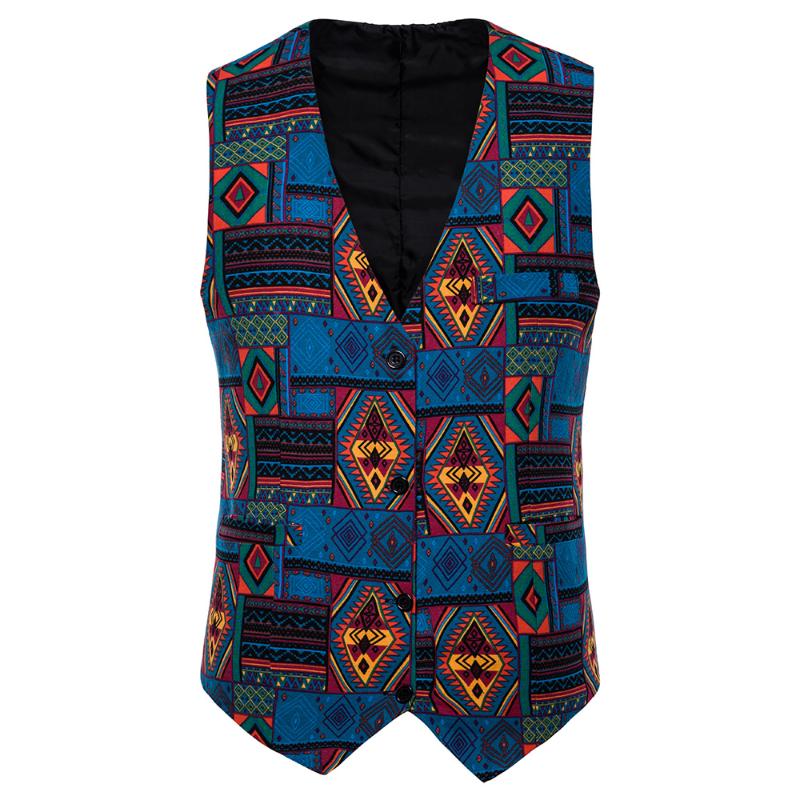 

Men's vest slim waistcoat for men Korean version blazer clip floral vest casual sleeveless formal business top 4XL, Tu se