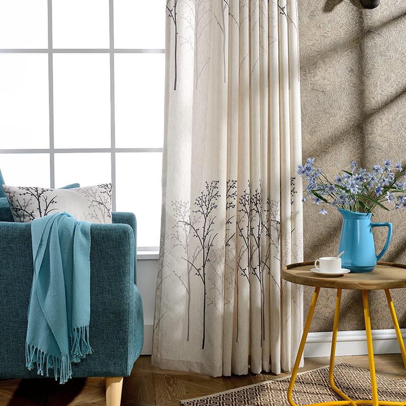 

Pastoral Tree Printed Children Room Curtains for Bedroom Living Room Roman Blinds Kitchen Door Curtains Window Decorative Drapes, Tulle