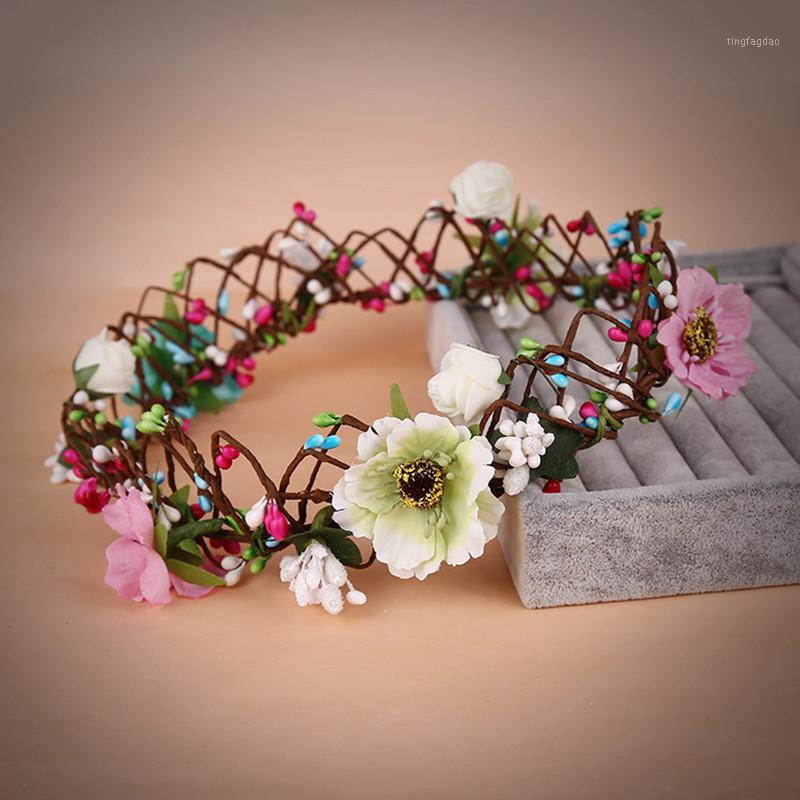 

Colored flowers make the bride's crown by hand Free Shipping Only beautiful wreath1, Yellow