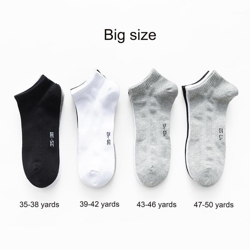 

Men's Socks 1 Pairs /Large Size 35-50 Man's Women Cotton Large High Quality Casual Breathable Low Boat Gifts For1, White