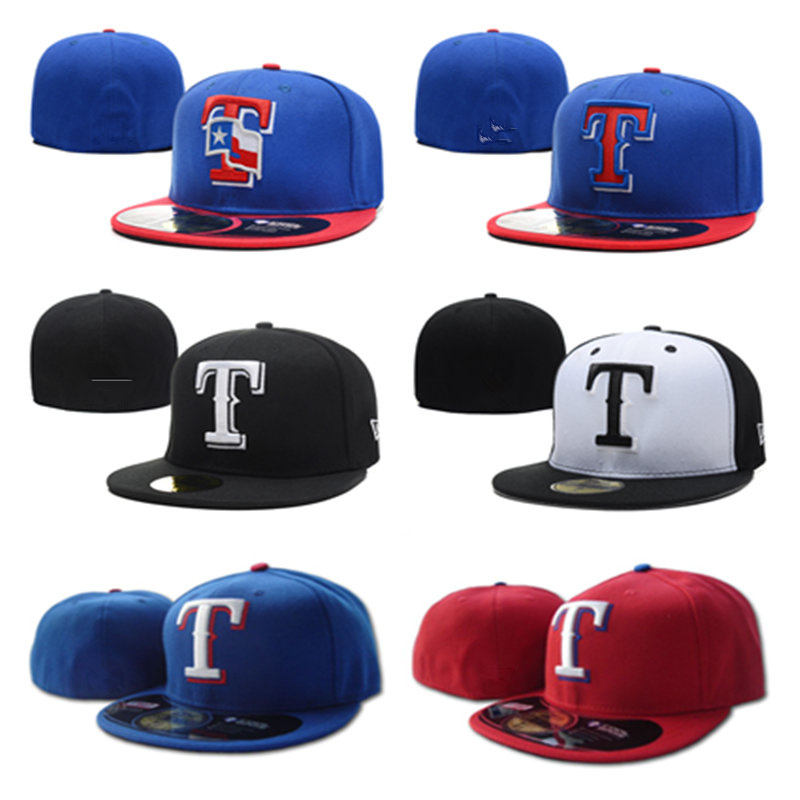 

wholesale fashion Rangers classic fullclosed fitted hat baseball caps hats embroiered team logo fans baseball Hat top, Blue;gray