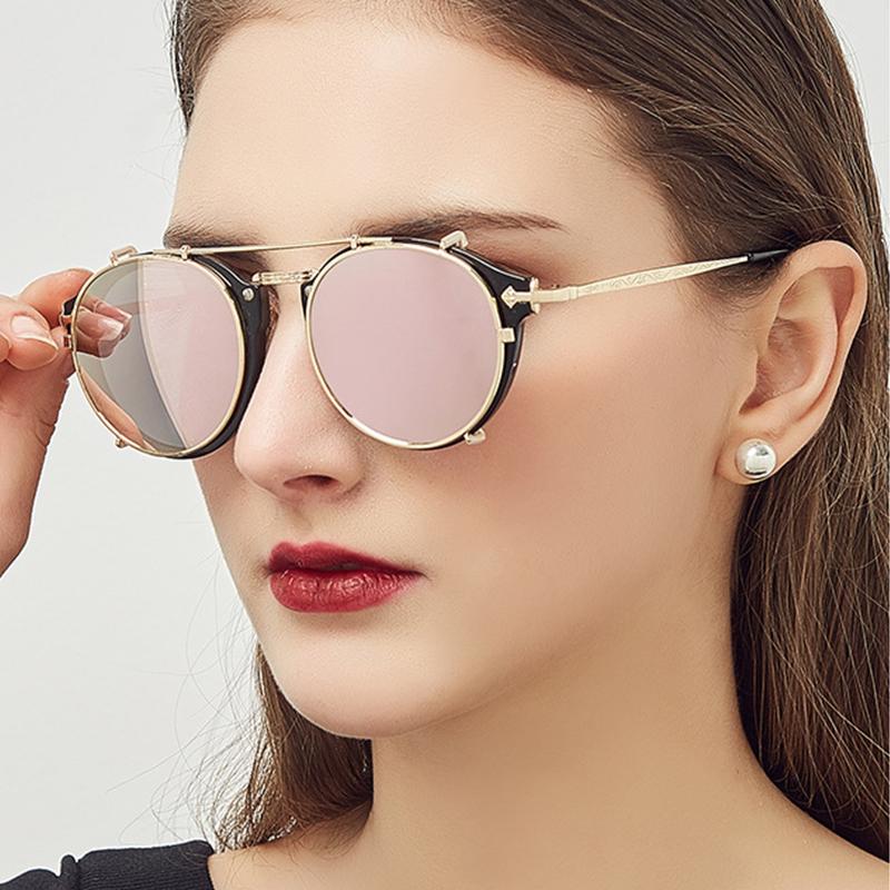 

Dual-use Mirror Sunglasses Women's New Degreeless Flat Coat Metal Sun Glasses