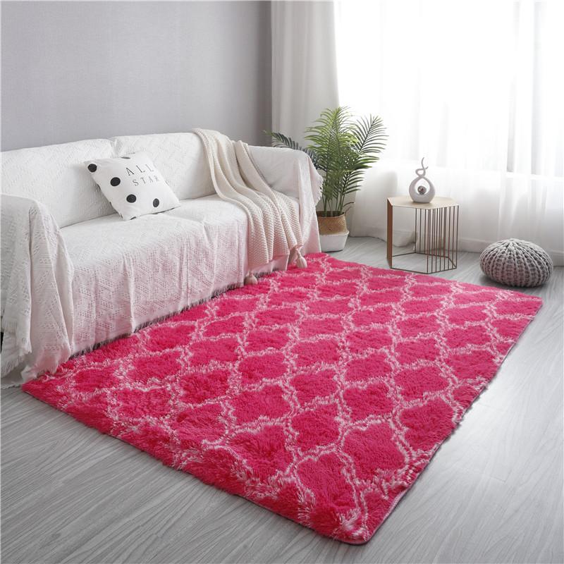

Nordic ins variegated tie-dye gradient carpet bedroom living room bay window rug tatami rectangular thick carpet crawling mat