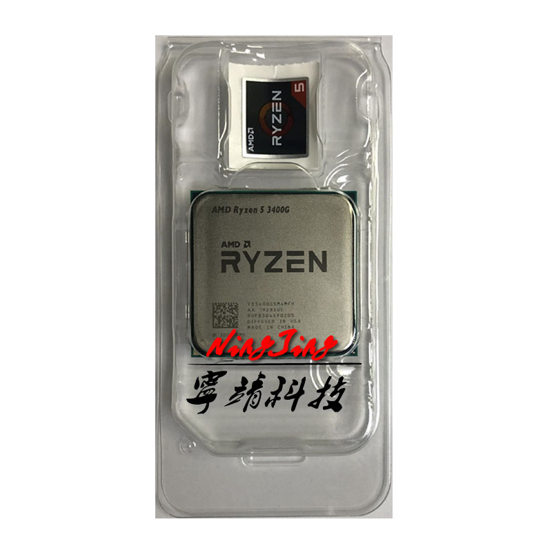 

AMD Ryzen 5 3400G R5 3400G 3.7 GHz Quad-Core Eight-Thread 65W CPU Processor L3=4M YD3400C5M4MFH Socket AM4 New but no fan