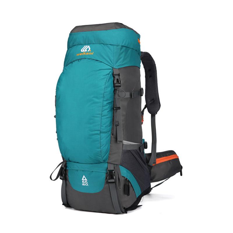 

65L Survival Climbing Bag Trekking Backpack Tourist Slingback Hiking Backpack Hunting Rucksack Shoulder Athlete Bag Rain Cover, Blue