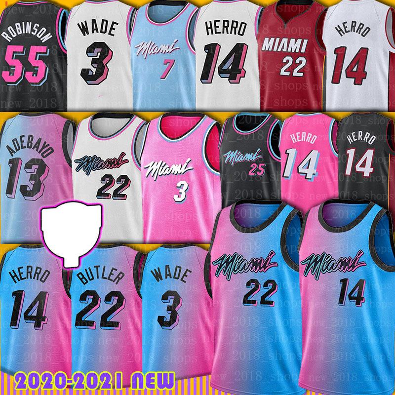 

Jimmy Dwyane Butler Wade Jersey Tyler 14 Herro Bam 13 Adebayo Goran 7 Dragic Kendrick Duncan Nunn Robinson Basketballs Miami Heats, Black;red