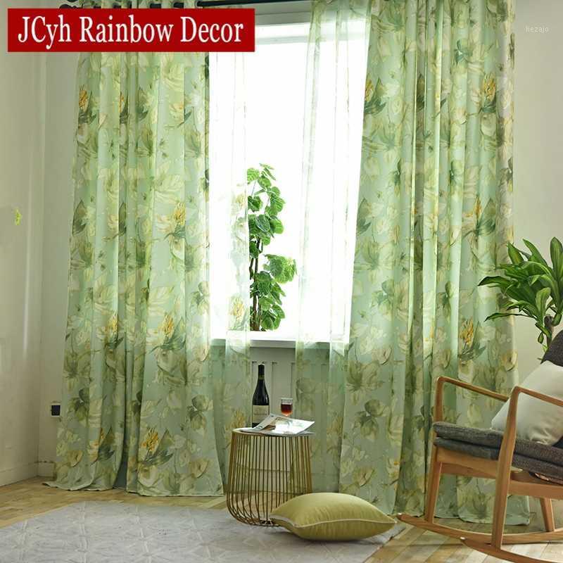 

American Green Leaf Blackout Curtains For Living Room Printed Window Curtains For Bedroom Blackout Drapes Curtain Fabrics 75% 21, Tulle curtains