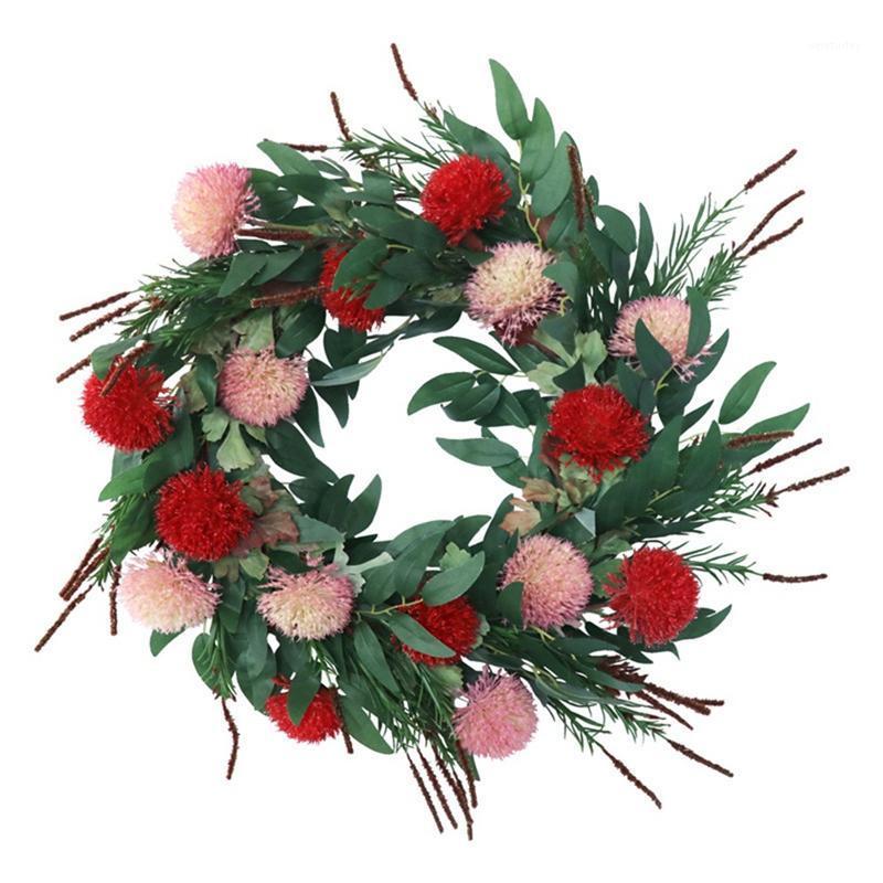 

Artificial Hydrangea Flower Wreath Front Door Hanging Fake Flower Garland for Office Wall Window Wedding Garden Decor1, As shown